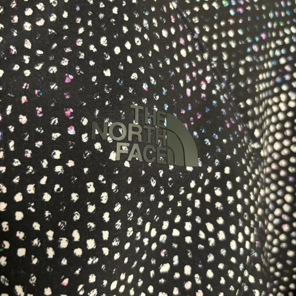 The North Face Soft Shell Jacket Fleece Lined M Black White Pink Blue Abstract - Picture 2 of 16